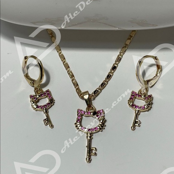 Hello Kitty set (gold plated) - Picture 1 of 7